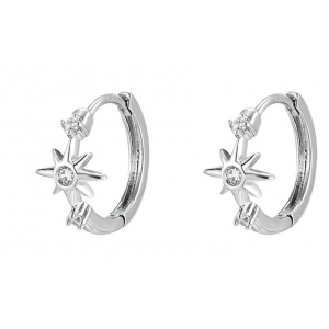 小众独特六芒星锆石耳圈女设计高级感耳环轻奢显气质银针耳饰