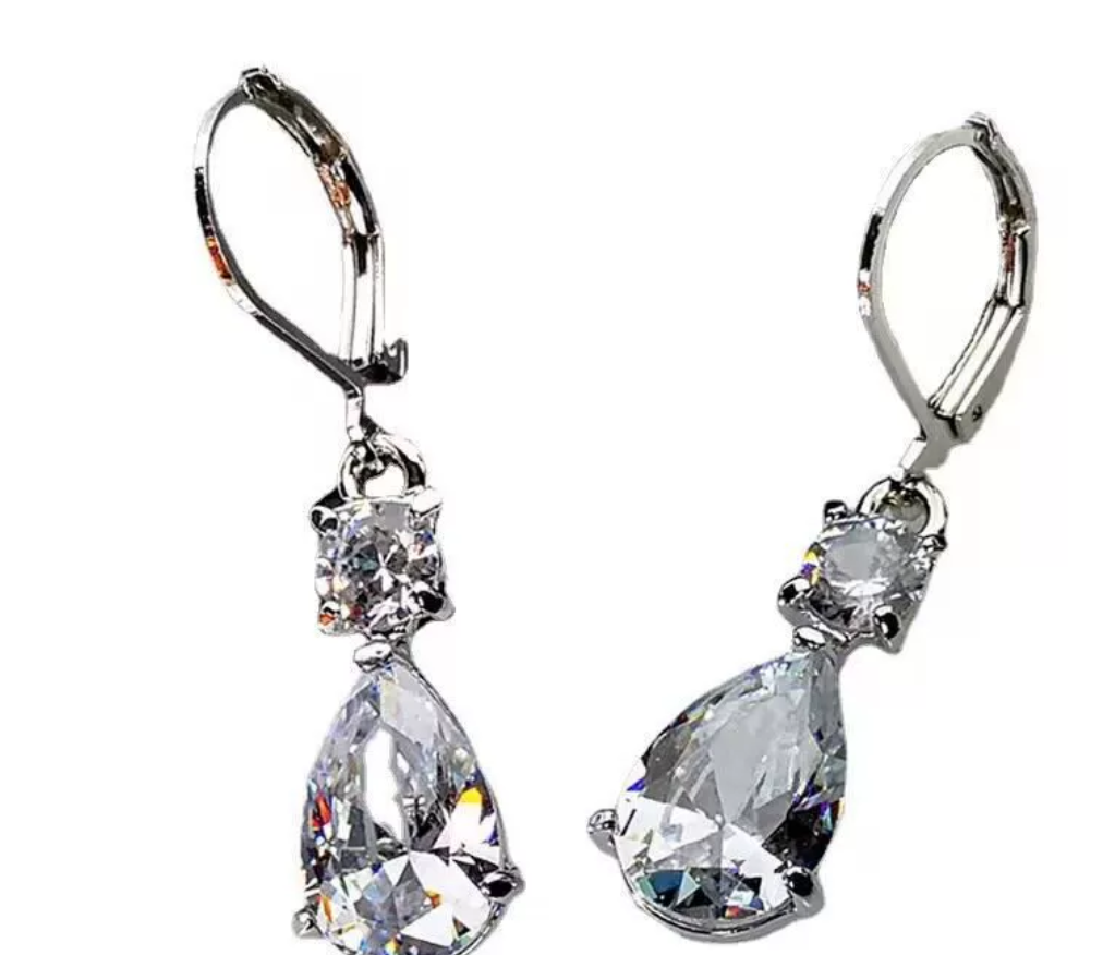 欧美时尚水滴形耳坠ins韩版皓石耳圈耳环