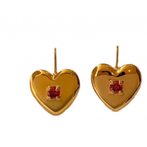 红钻爱心金色耳钩女轻奢小众设计高级感独特个性时尚耳环耳饰