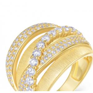 工艺轻奢高级感老钱风食指指环交叉满钻戒指