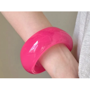 彩色不规则树脂手镯女小众设计复古宽边镯子个性夸张几何手饰