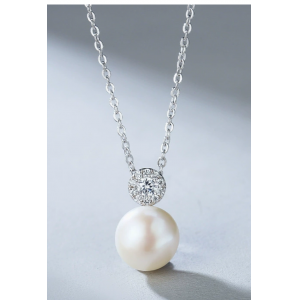 淡水珍珠项链女时尚ins风锁骨链百搭小众设计感锆石吊坠